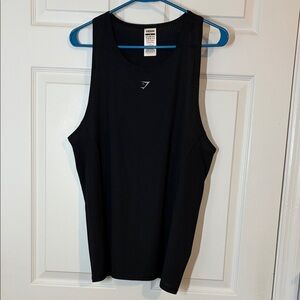 Gymshark Jet Black Sleeveless Top - Slim Medium